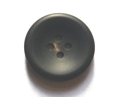 画像1: 本水牛ボタン 4穴 半ツヤ 黒色 優しいライン No.510
