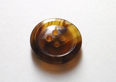 画像1: 最高級本水牛ボタン  オリジナル型　貴重な茶色　ツヤ有り　No.1024-MB