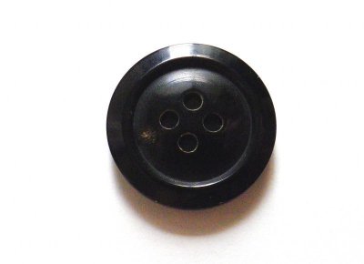 画像1: 本水牛ボタン  オリジナル型　全サイズ有　黒　ツヤ有り　No.1024