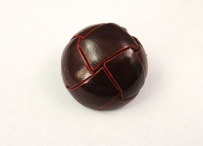 画像1: 本皮革ボタン  洗練されたツヤ有　高級な金属足　バスケットボール型　茶色　100Ｍ-2