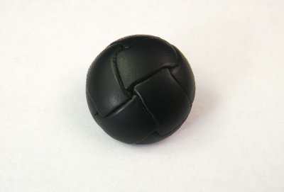 画像1: 本皮革ボタン  マットなケシ加工　高級な金属足　バスケットボール型　黒色　100ＭK-4