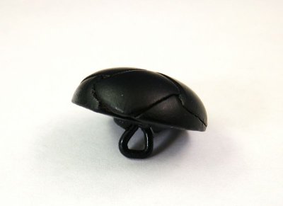 画像2: 本皮革ボタン  マットなケシ加工　高級な金属足　バスケットボール型　黒色　100ＭK-4