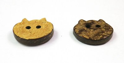 画像2: 木　ヤシ、ココナッツのネコボタン CO-279　2穴