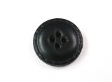 本皮革ボタン  ステッチ風4穴型　　黒色　R354-4