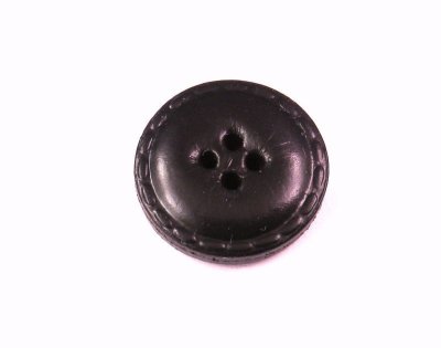 画像1: 本皮革ボタン  ステッチ風4穴型　　濃茶色　R354-3