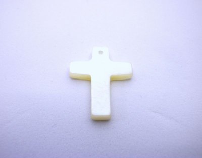 画像1: 貝パーツ　十字架型（クロス）　白蝶貝