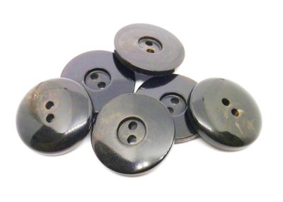 画像4: 本水牛ボタン  細い2穴のイタリアモデル　黒 BH-1