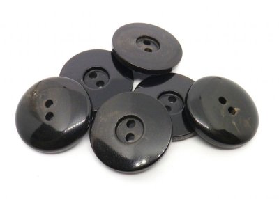 画像4: 本水牛ボタン　スーツ(1)着分　漆黒　穴の細い2穴 イタリア型　BH-1