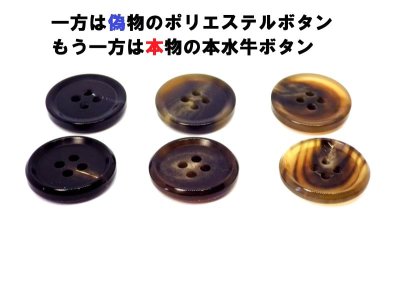 画像1: 偽物と本物の本水牛ボタンが見分けられるサンプル虎の巻