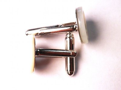 画像5: 貝ボタンで作ったカフリンクス 　カフスボタン　最高級白蝶貝を使用