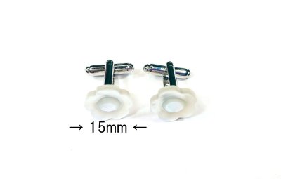 画像3: 花型のカフリンクス 　カフスボタン　MOP 白蝶貝