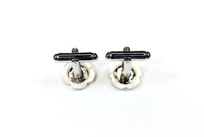 画像6: 花型のカフリンクス 　カフスボタン　MOP 白蝶貝