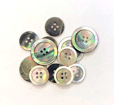 画像5: 黒蝶貝 貝ボタン 大変珍しいイタリアサイズ　スーツジャケット1着分SET SH2223