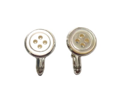 画像3: 貝ボタンで作った小さな小さなカフリンクス 　カフスボタン　白蝶貝