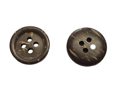 画像3: 木　ヤシ、ココナッツのボタン  シャツ用　黒いヤシボタン　CO-290 4穴