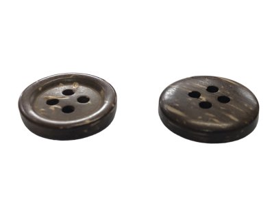 画像4: 木　ヤシ、ココナッツのボタン  シャツ用　黒いヤシボタン　CO-290 4穴