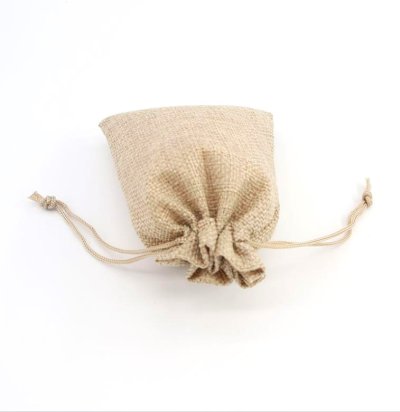 画像4: ボタンの保存、プレゼントに麻で作った巾着袋
