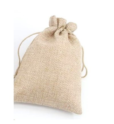 画像3: ボタンの保存、プレゼントに麻で作った巾着袋
