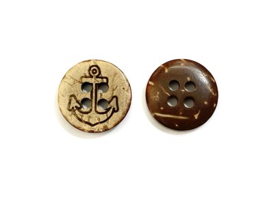 画像3: 木　ヤシ、ココナッツのボタン CO-300　4穴