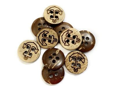 画像4: 木　ヤシ、ココナッツのボタン CO-300　4穴