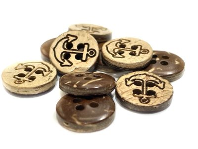 画像5: 木　ヤシ、ココナッツのボタン CO-300　4穴