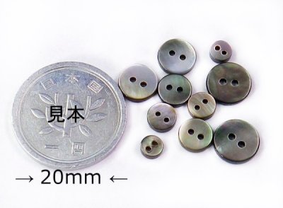 画像2: 小さい貝ボタン　黒蝶貝　まっ平ら型 SH1120  2穴 4mm〜  SH1120S
