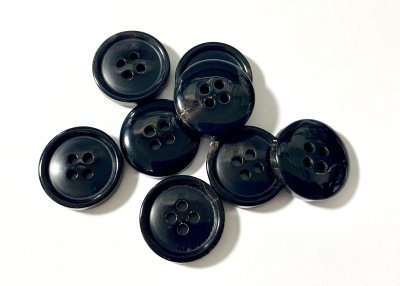 画像6: 本水牛ボタン  スーツ(1)着分 黒色 ツヤ有り No.1058
