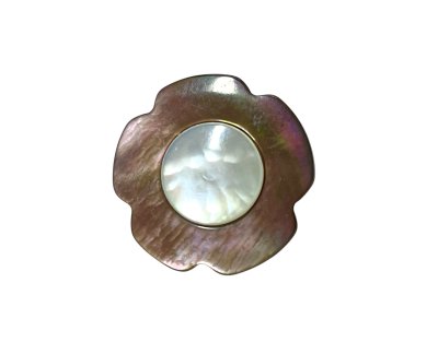 画像3: 花型のラペルピン・ブートニエール　ピンバッチ　Br-MOP 茶蝶貝
