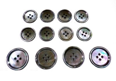 画像1: 黒蝶貝 貝ボタン スーツ1着分セット　裏面までこだわりぬいた最高級　SH-2217
