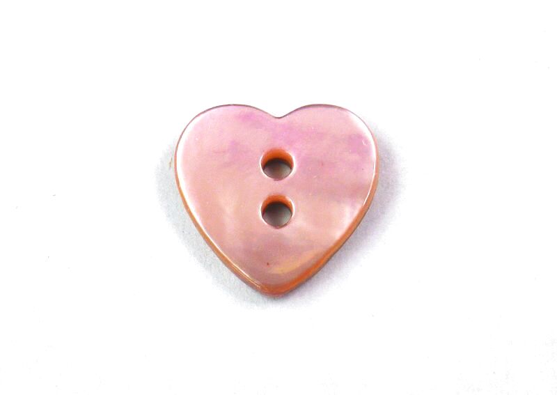 真珠の母貝 パールシェル アコヤ ハート型貝染ボタン 鴇色 ピンク系色