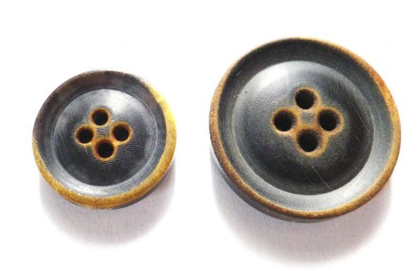 画像3: 本水牛ボタン　スーツ(1)着分　黒 レトロ焼き加工  958VI (3)