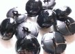 画像4: 本皮革ボタン  洗練されたツヤ有　高級な金属足　バスケットボール型　黒色　100Ｍ-4 (4)