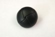 画像1: 本皮革ボタン  マットなケシ加工　高級な金属足　バスケットボール型　黒色　100ＭK-4 (1)