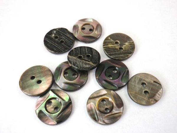 画像3: 黒蝶貝 貝ボタン 4面カットの高級品　SH-1208 (3)