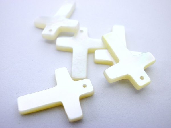 画像4: 貝パーツ　十字架型（クロス）　白蝶貝 SH-2118 (4)