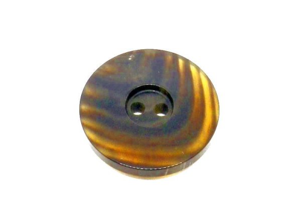 画像1: 本水牛ボタン  細い2穴のイタリアモデル　貴重な茶色 BH-1 (1)