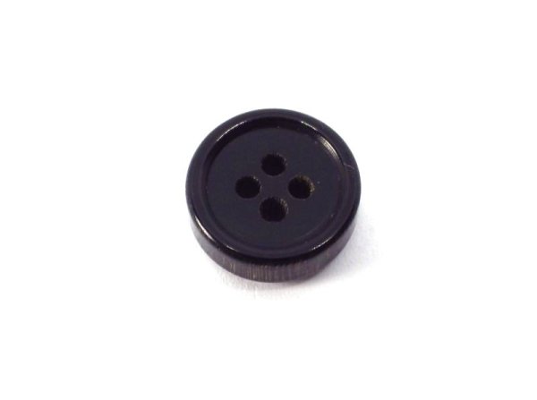 画像2: 本水牛ボタン　シャツ専用ボタン  4mm厚　ツヤの黒色  No.580-4mm (2)