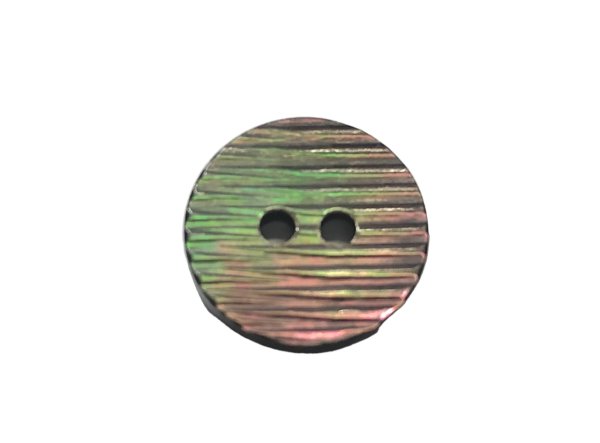 画像1: 黒蝶貝  貝ボタン  全面にストライプの彫刻を施した こだわりの貝ボタン SH2583 (1)